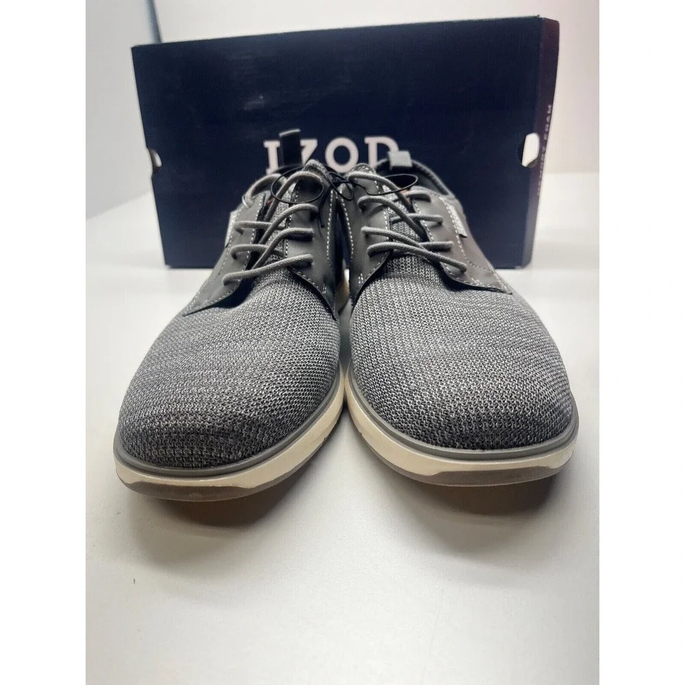 Izod Men's Drift Memory Foam Woven Oxford Gray Size 9.5
